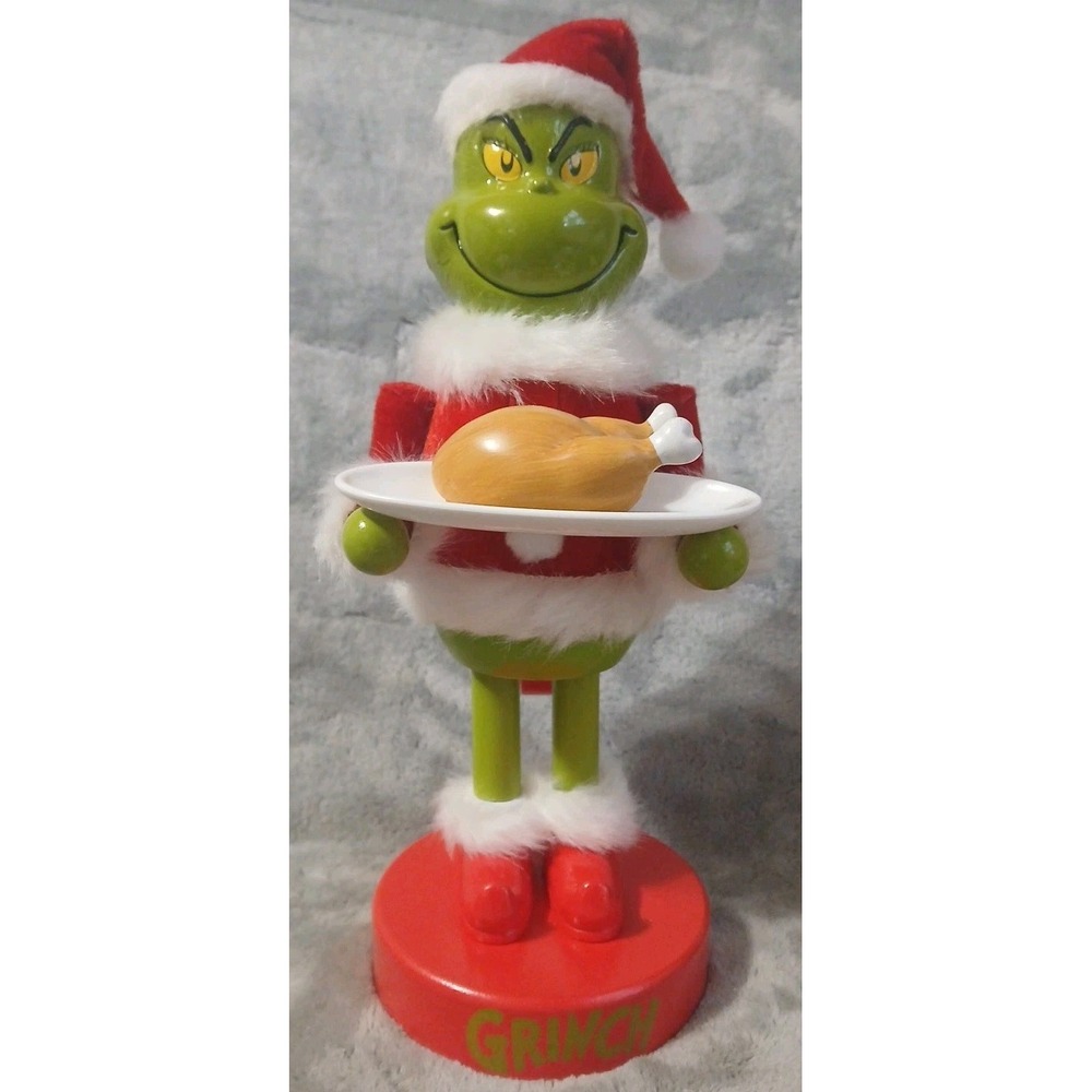 The Grinch‎ With Turkey Wooden Nutcracker Who Stole Christmas Santa